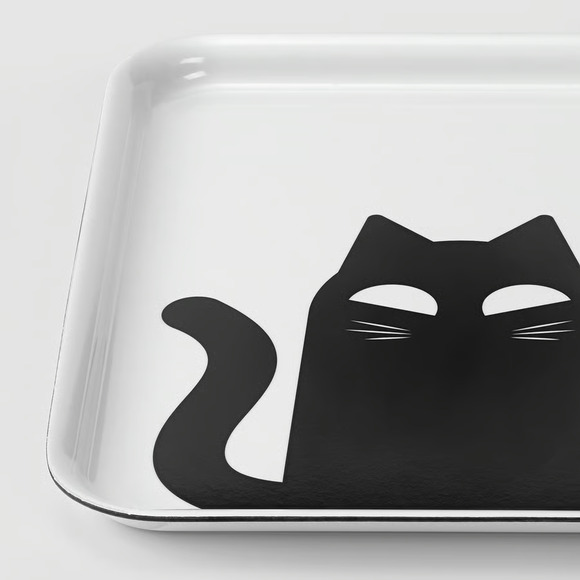 IKEA KUSTFYR Tray, White/Cat Black, 8"x11" (706.143.12) NEW - Picture 2 of 2
